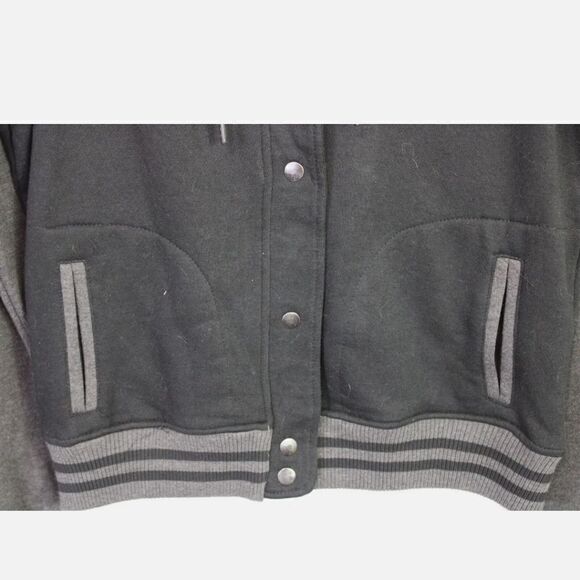 MITCHELL & NESS SIZE S HOUSTON ROCKETS JACKET GRAY BLACK HOODED SNAP FRONT NEW - Picture 5 of 8